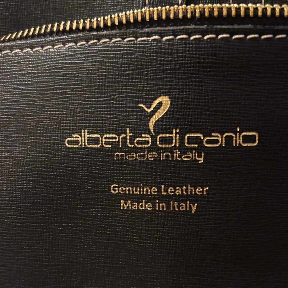 Alberta Di Canio Black Leather Shoulder Bag - Picture 2 of 8